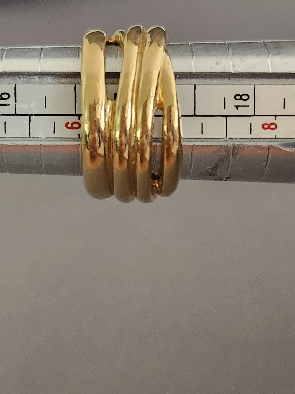 Gold-Tone Multi-Stack Band Ring with Clear Stones
